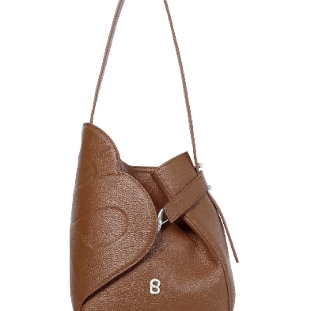 Buttonscarves Brown Britney Bag high-quality pebble cow leather